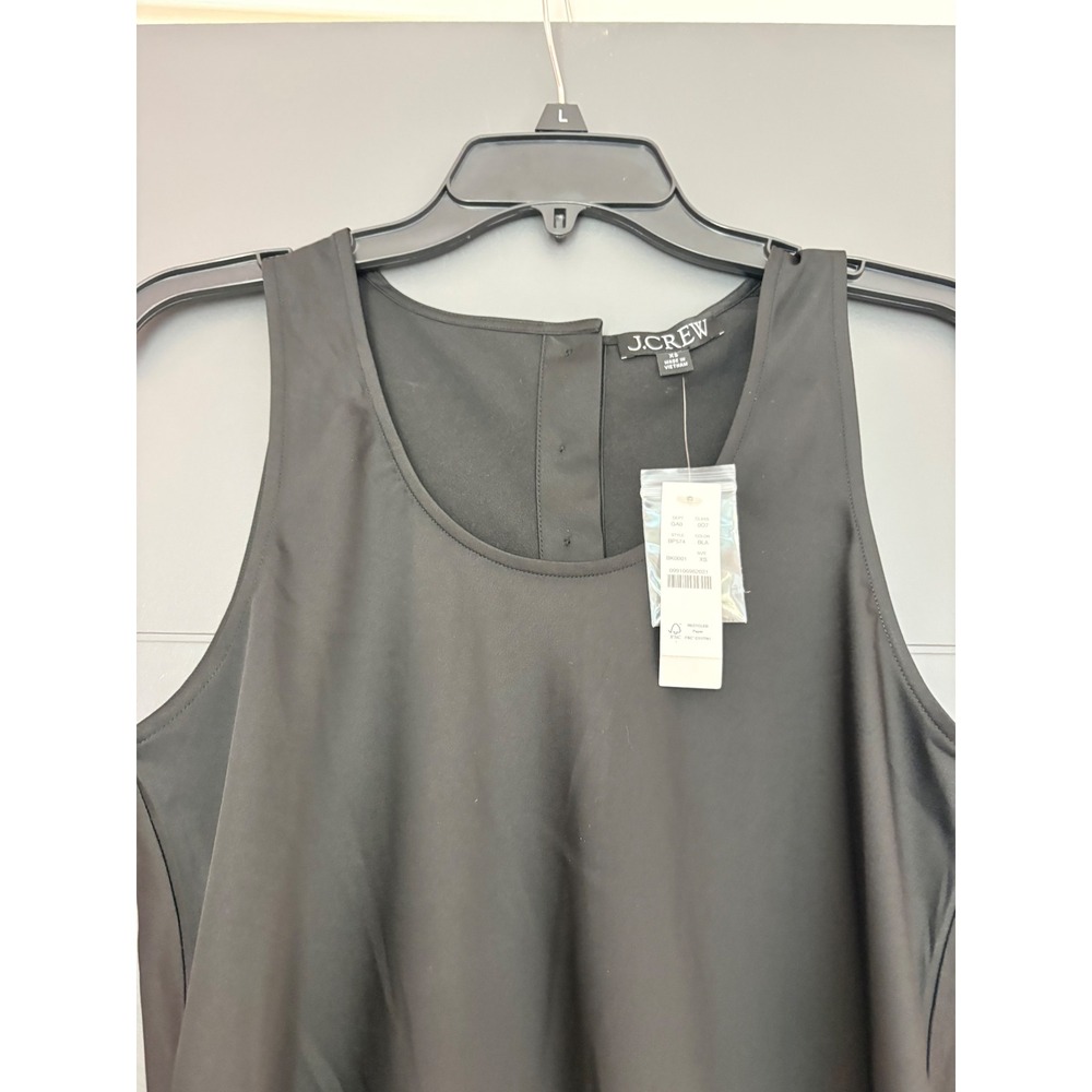 J.Crew Womens Black Sleeveless Shell Top Gold Button Back BP574 XS NWT - Picture 2 of 8